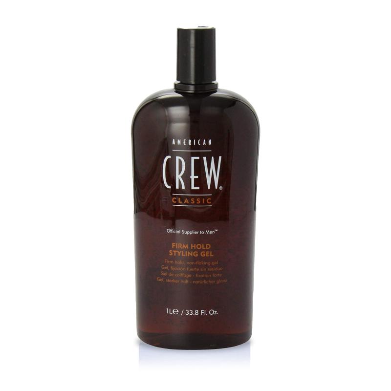 Men's Hair Gel by American Crew, Firm Hold, Non-Flaking Styling Gel, 33.8 Fl Oz