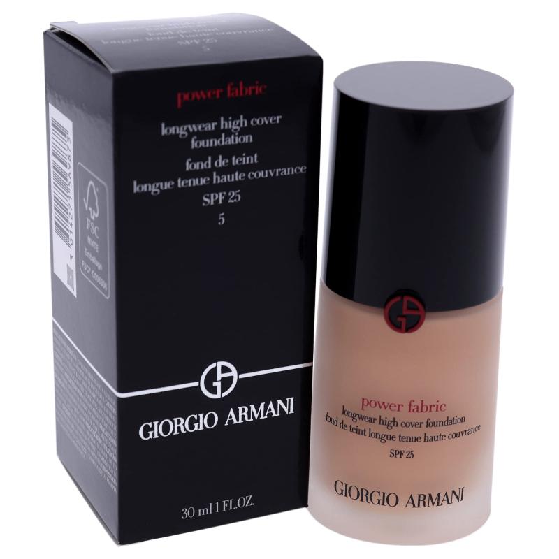 GIORGIO ARMANI Power Fabric Longwear High Cover Foundation SPF 25, # 5 Light, Neutral, 30 ml