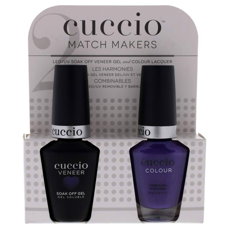 Match Makers Set - Water You Doing by Cuccio Colour for Women - 2 Pc 0.44oz Veneer Soak Of Gel Nail Polish, 0.43oz Colour Nail Polish