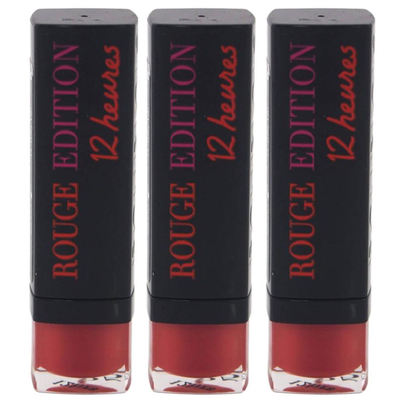 Rouge Edition 12 Hours - 35 Entry VIP by Bourjois for Women - 0.12 oz Lipstick - Pack of 3