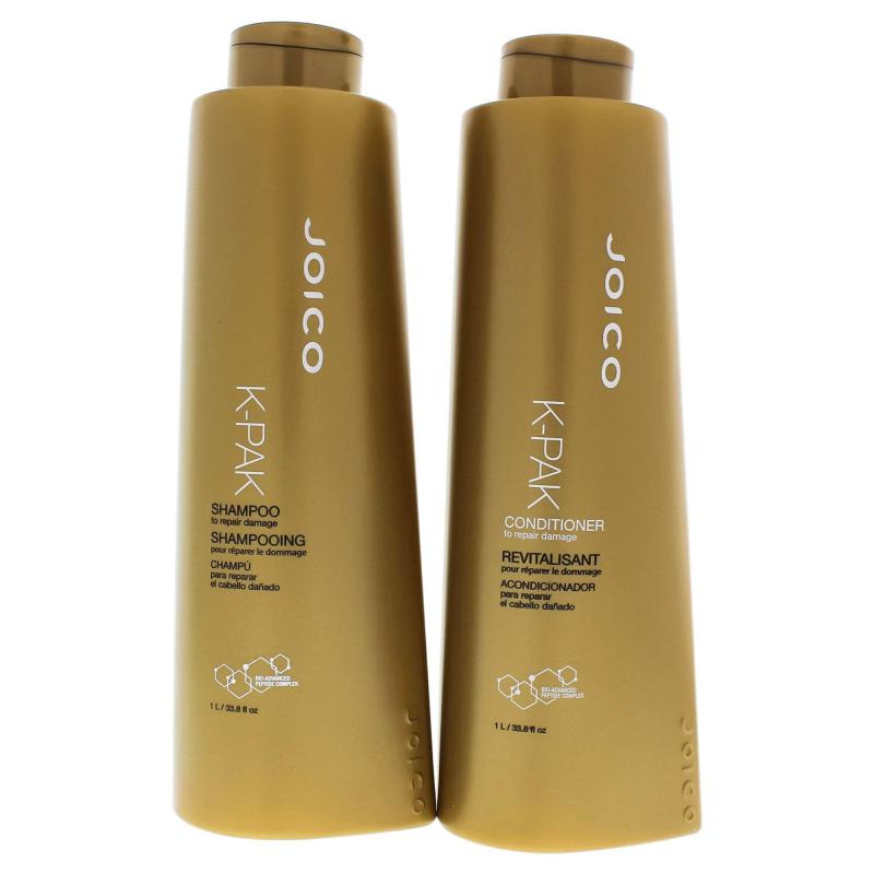 K-Pak Reparair Damage Kit by Joico for Unisex - 2 Pc 33.8 oz Shampoo, 33.8 oz Conditioner