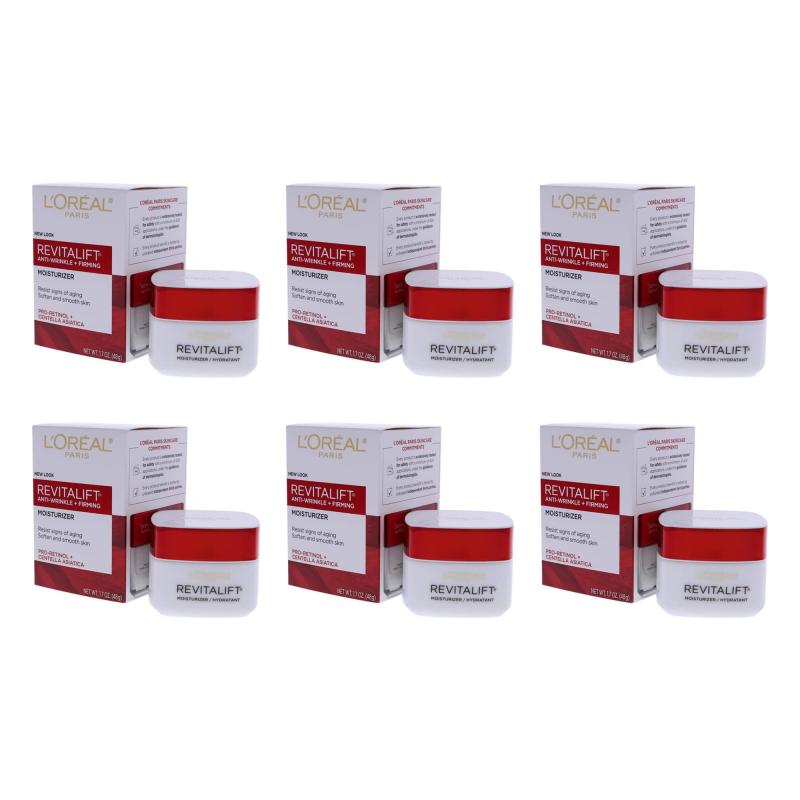 Revitalift Anti-Wrinkle and Firming Moisturizer Cream by LOreal Professional for Unisex - 1.7 oz Cream - Pack of 6