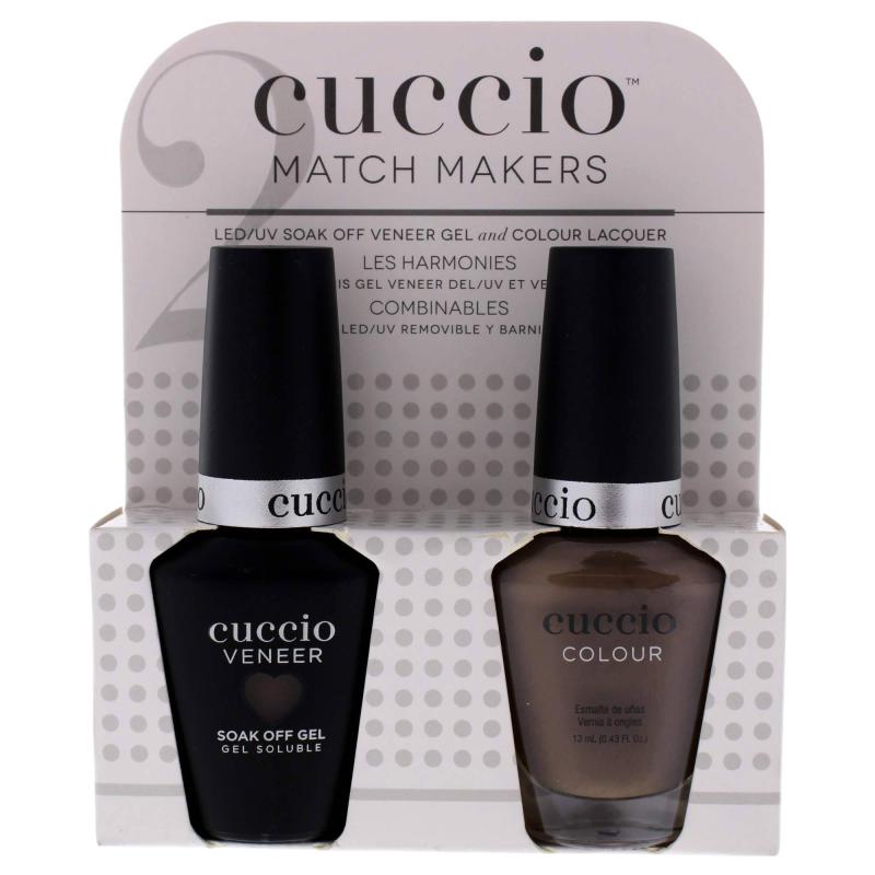 Match Makers Set - Loom Mates by Cuccio Colour for Women - 2 Pc 0.44oz Veneer Soak Of Gel Nail Polish, 0.43oz Colour Nail Polish