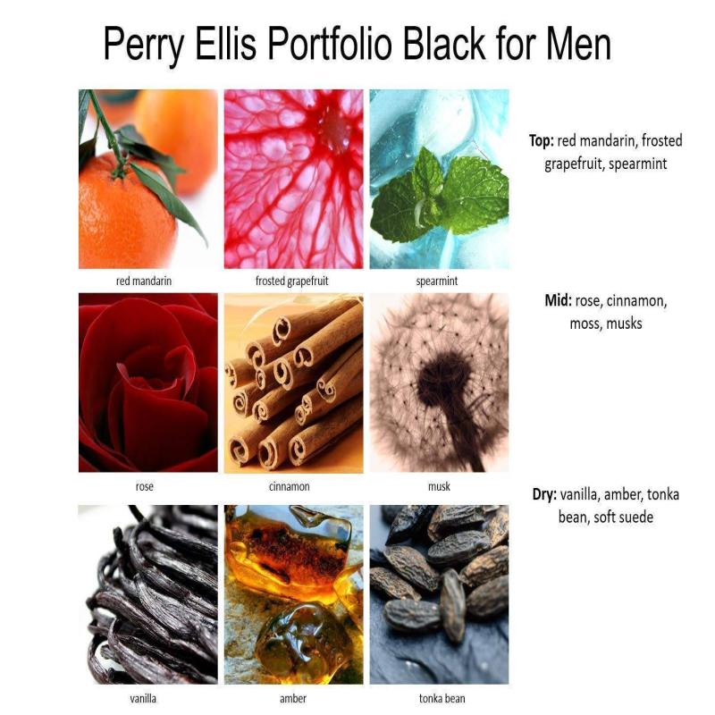 Perry Ellis Portfolio Black Eau De Toilette Spray for Men, 3.4 Ounce