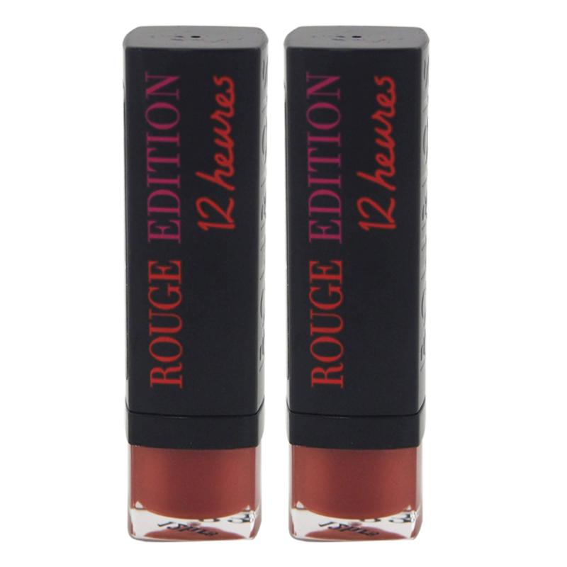 Rouge Edition 12 Hours - 33 Peche Cocooning by Bourjois for Women - 0.12 oz Lipstick - Pack of 2