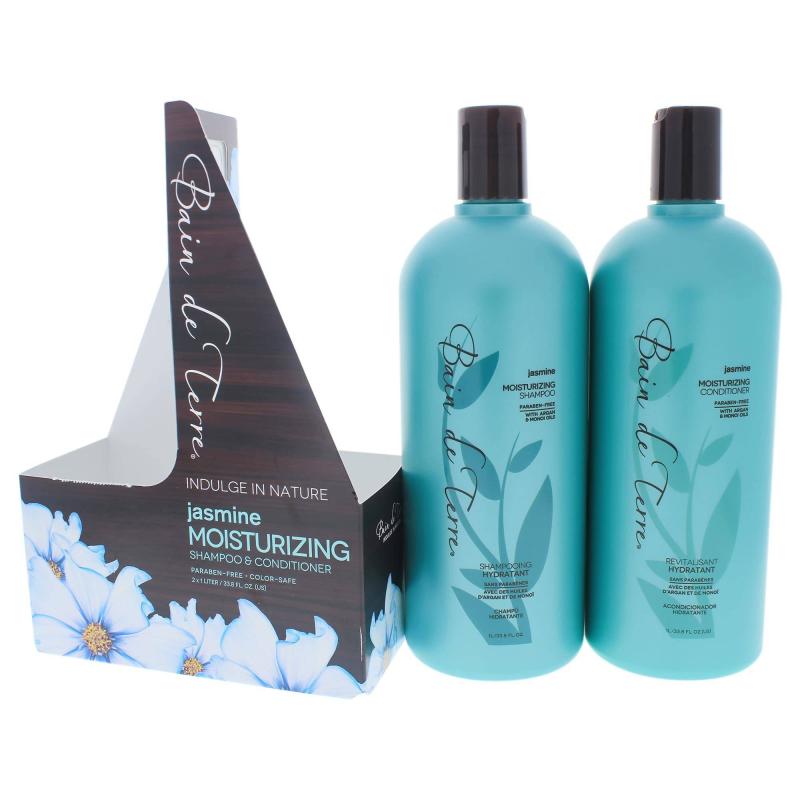 Jasmine Moisturizing Duo by Bain de Terre for Unisex - 2 Pc 33.8 oz Shampoo, 33.8oz Conditioner