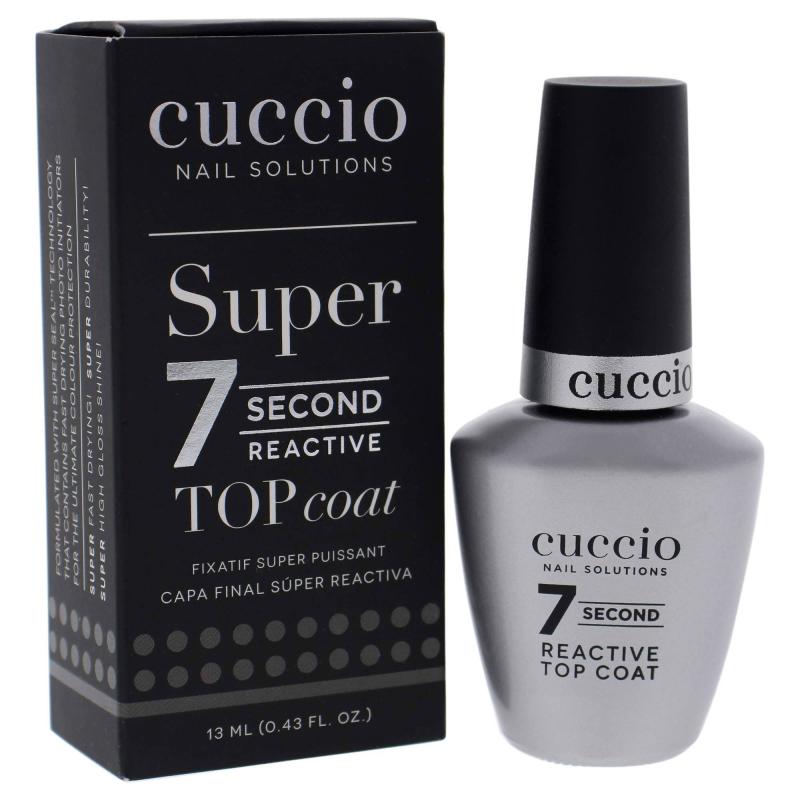 Super 7 Second Reactive Top Coat by Cuccio Colour for Women - 0.43 oz Top Coat