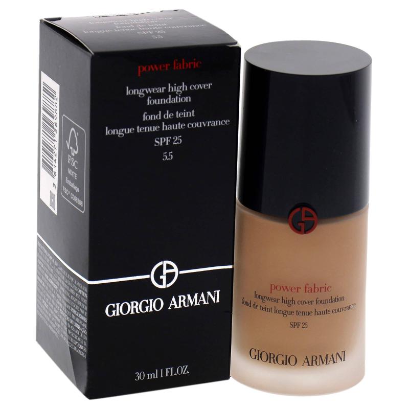 GIORGIO ARMANI Power Fabric Longwear High Cover Foundation SPF 25, # 5.5 Medium, Neutral, 30 ml