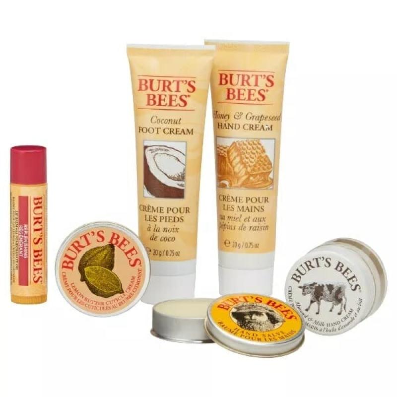 Burt's Bees Gifts, 6 Body Care Products, Tips and Toes Set - Moisturizing Lip Balm, 2 Hand Creams, Foot Cream, Cuticle Cream &amp; Hand Salve