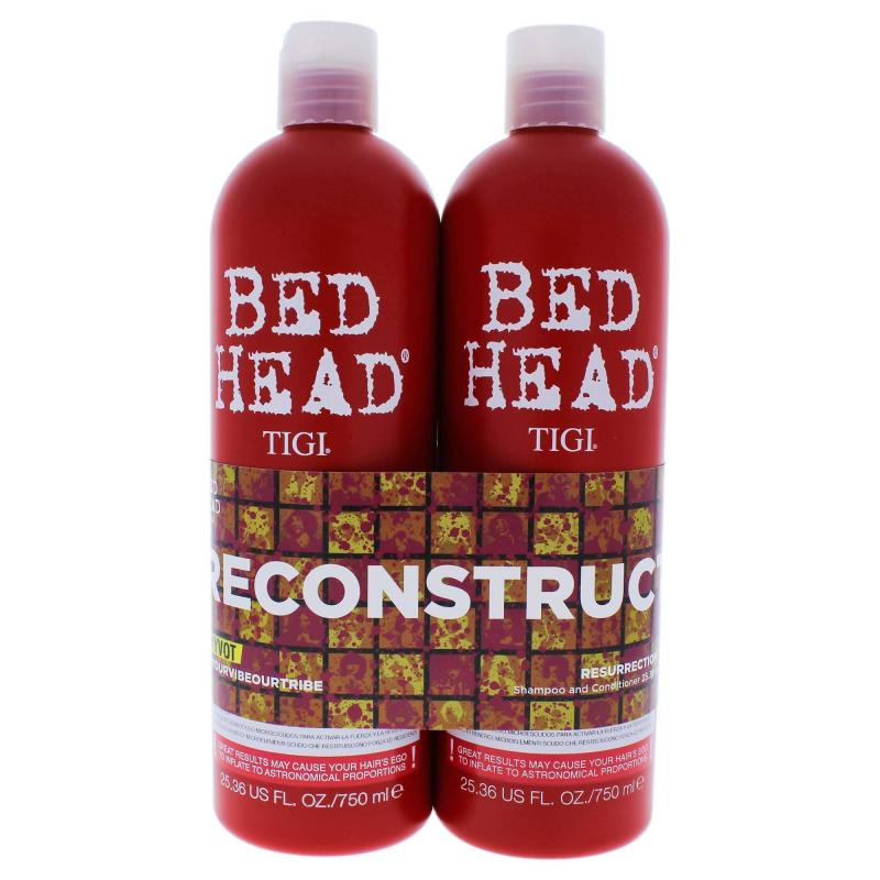 Bed Head Urban Antidotes Resurrection Kit by TIGI for Unisex - 2 Pc Kit 25.36 oz Shampoo, 25.36 oz Conditioner