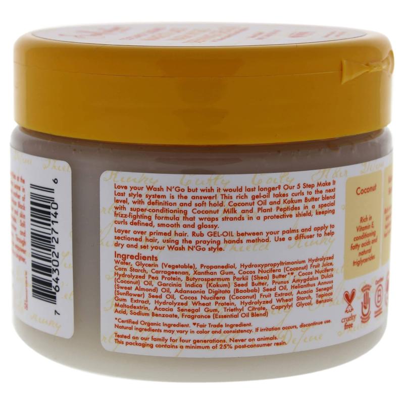 Coconut Custard Make It Last Wash N Go Defining Gel Oil by Shea Moisture for Unisex - 12 oz Gel