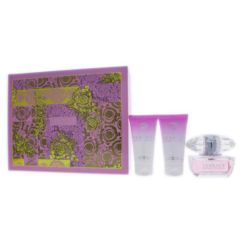 Versace Bright Crystal by Versace for Women - 3 Pc Gift Set 1.7oz EDT Spray, 1.7oz Perfumed Bath and Shower Gel, 1.7oz Body Lotion