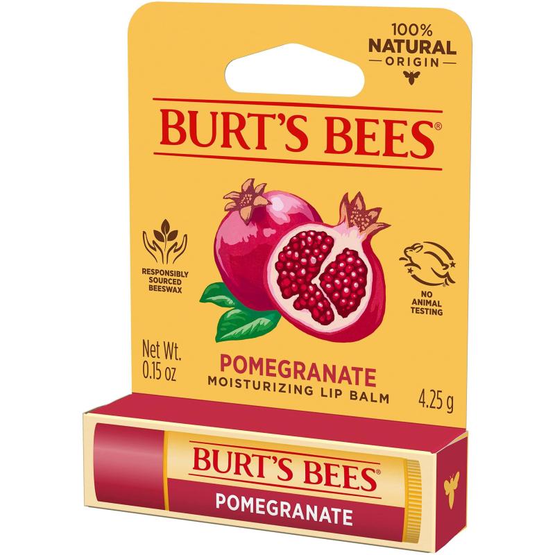 Pomegranate Moisturizing Lip Balm by Burts Bees for Unisex - 0.15 oz Lip Balm