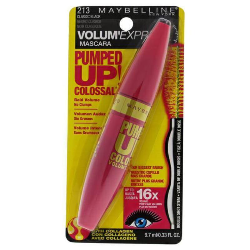 Volum Express Pumped Up! Colossal Mascara - # 213 Classic Black by Maybelline for Women - 0.33 oz Mascara