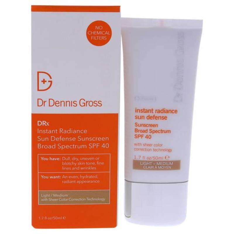 Instant Radiance Sun Defense Spf 40 - Light-Medium by Dr. Dennis Gross for Unisex - 1.7 oz Cream