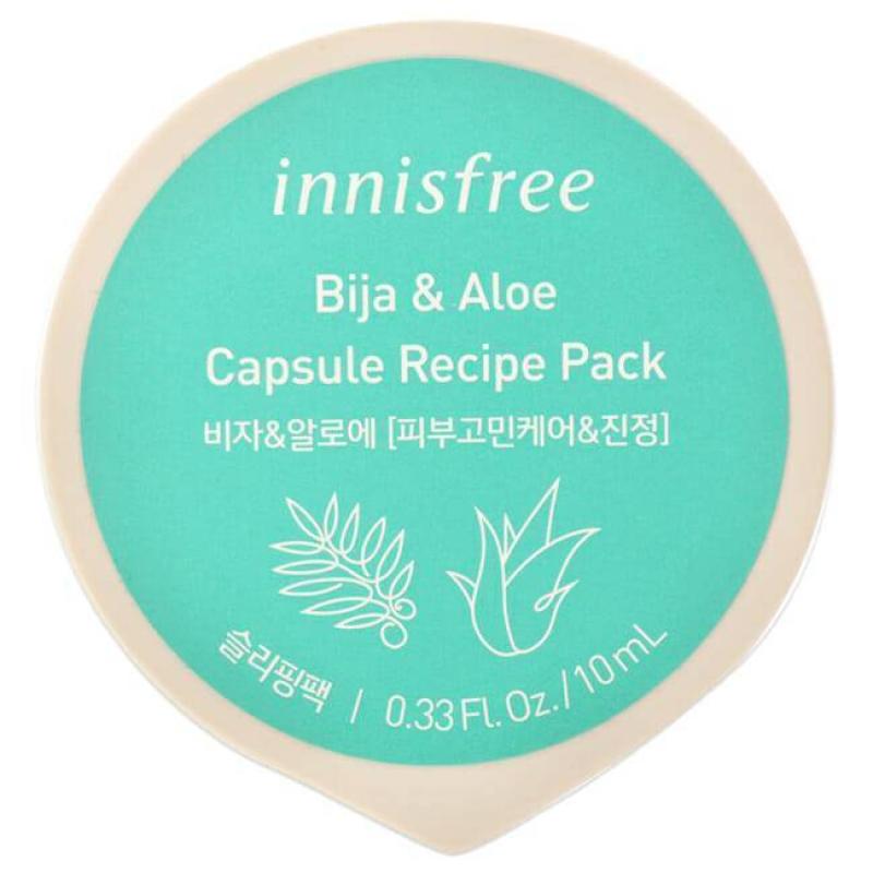 Capsule Recipe Pack Mask - Bija and Aloe by Innisfree for Unisex - 0.33 oz Mask