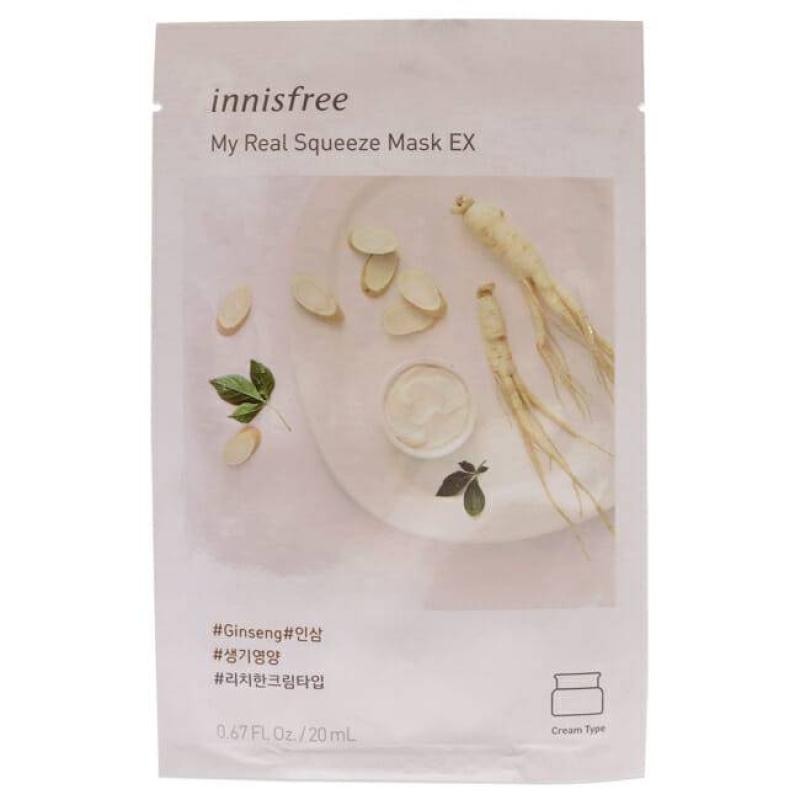 My Real Squeeze Mask - Ginseng by Innisfree for Unisex - 0.67 oz Mask