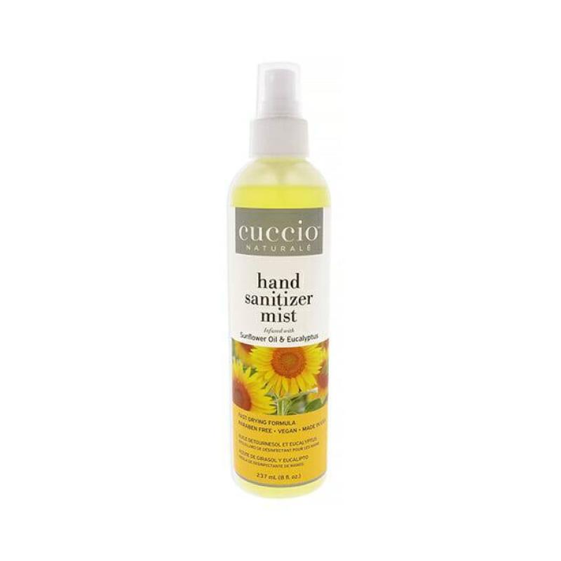 Hand Sanitizer Mist - Sunflower Oil and Eucalyptus by Cuccio Naturale for Unisex - 8 oz Hand Sanitizer