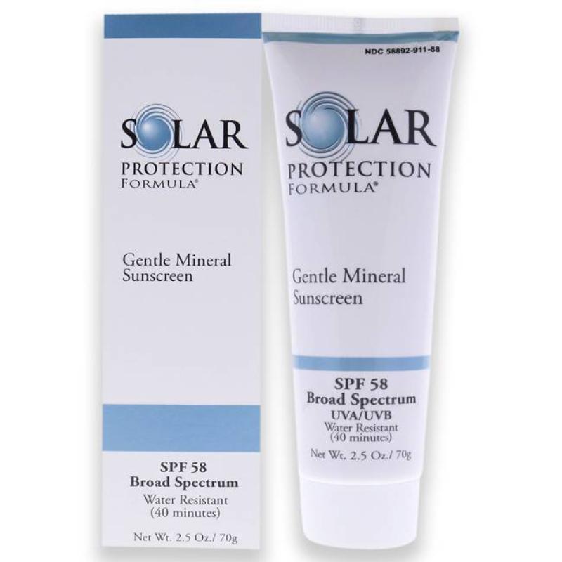 Solar Protection Formula Gentle Mineral Sunscreen SPF 58 by Tizo for Unisex - 2.5 oz Sunscreen