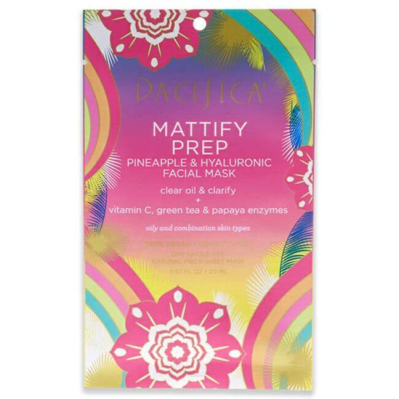 Mattify Prep Pineapple and Hyaluronic Facial Mask by Pacifica for Unisex - 1 Pc Mask