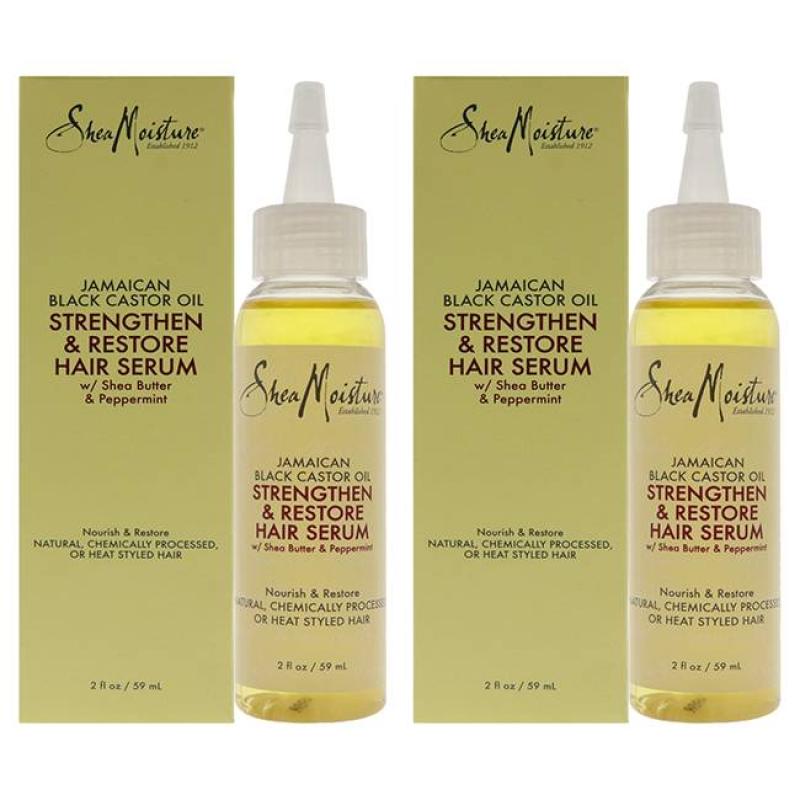 Jamaican Black Castor Oil Strengthen-Grow &amp; Restore Hair Serum - Pack of 2 by Shea Moisture for Unisex - 2 oz Serum