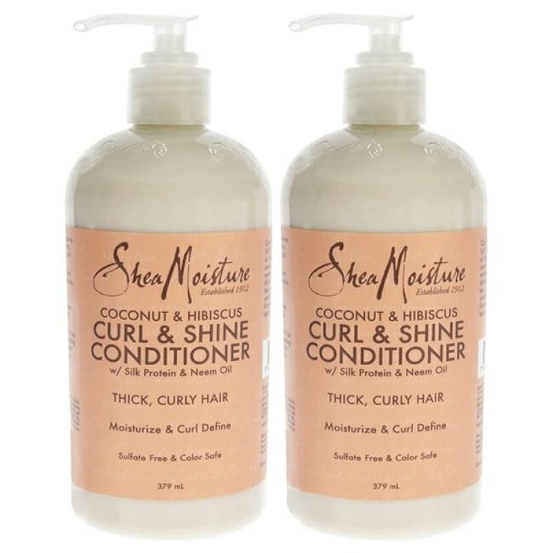 Coconut &amp; Hibiscus Curl &amp; Shine Conditioner - Pack of 2 by Shea Moisture for Unisex - 13 oz Conditioner