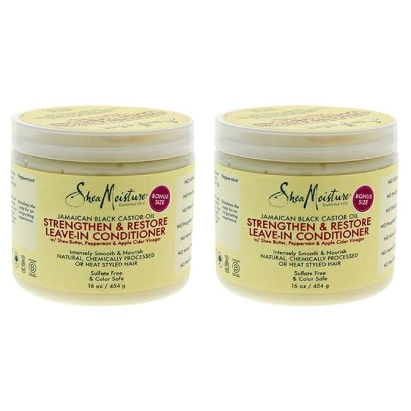 Jamaican Black Castor Oil Reparative Leave-In Conditioner - Pack of 2 by Shea Moisture for Unisex - 16 oz Conditioner