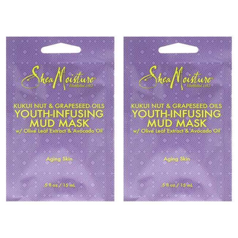 Kukui Nut &amp; Grapeseed Oils Youth-Infusing Mud Mask - Pack of 2 by Shea Moisture for Unisex - 0.5 oz Mask