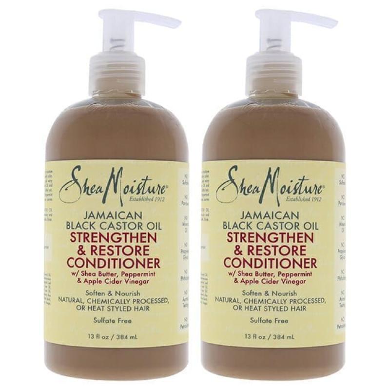 Jamaican Black Castor Oil Grow and Restore Rinse Out Conditioner - Pack of 2 by Shea Moisture for Unisex - 13 oz Conditioner