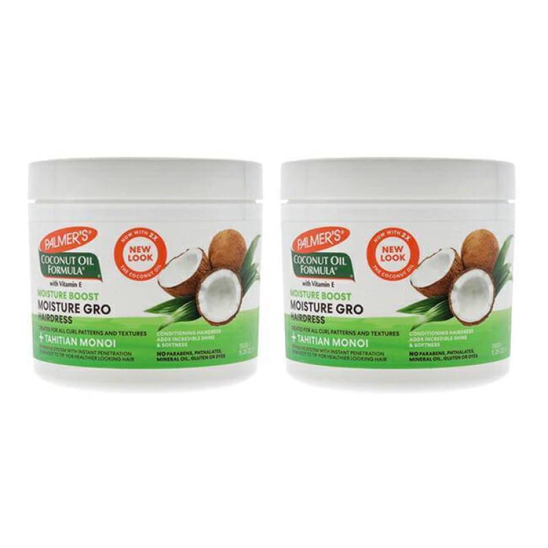 Coconut Oil Moisture Gro Hairdress - Pack of 2 by Palmers for Unisex - 5.25 oz Treatment