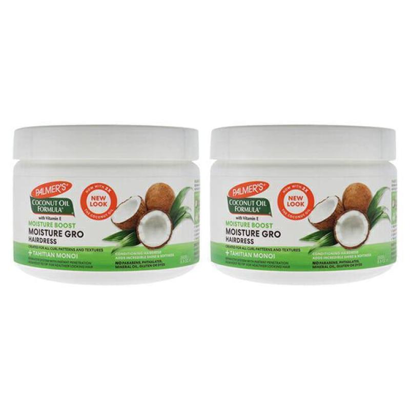 Coconut Oil Moisture Gro Hairdress - Pack of 2 by Palmers for Unisex - 8.8 oz Treatment