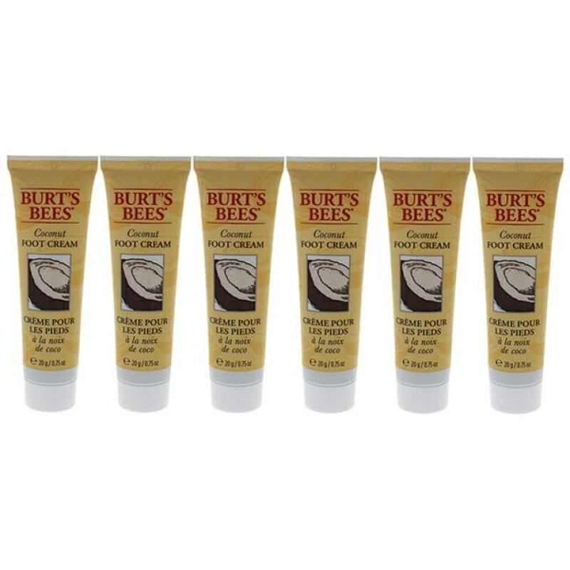 Coconut Foot Cream by Burts Bees for Unisex - 0.75 oz Cream - Pack of 6