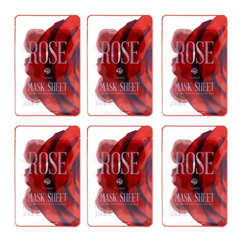 Slice Sheet Mask - Rose Flower by Kocostar for Unisex - 1 Pc Mask - Pack of 6