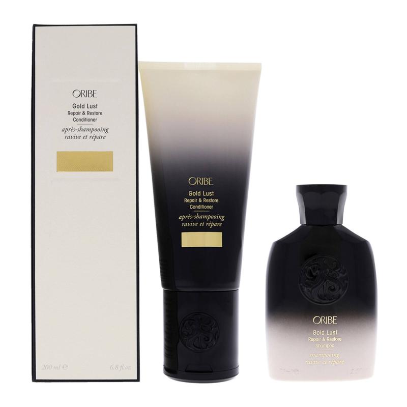 Gold Lust Repair and Restore Shampoo and Conditioner Kit by Oribe for Unisex - 2 Pc Kit 2.5oz Shampoo, 6.8oz Conditioner