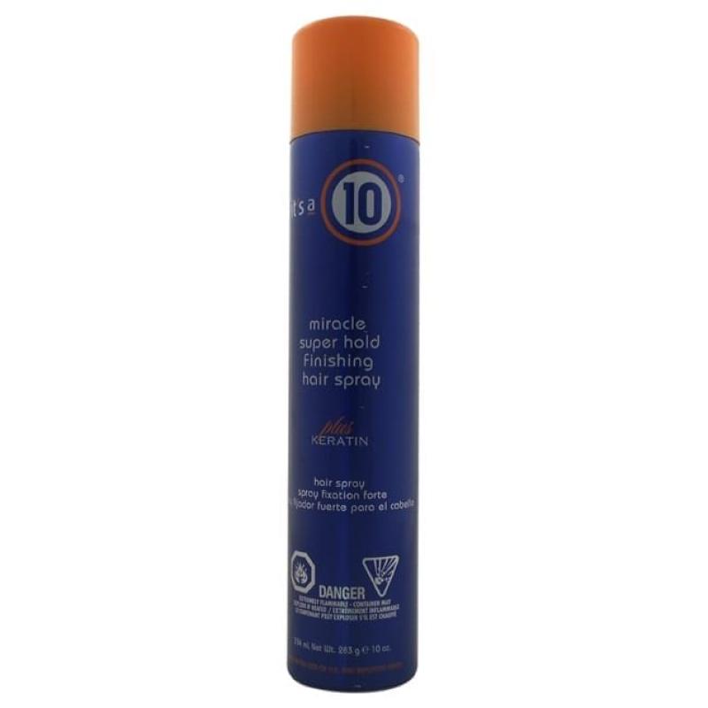 Miracle Super Hold Finishing Hairspray Plus Keratin by Its A 10 for Unisex - 10 oz Hair Spray