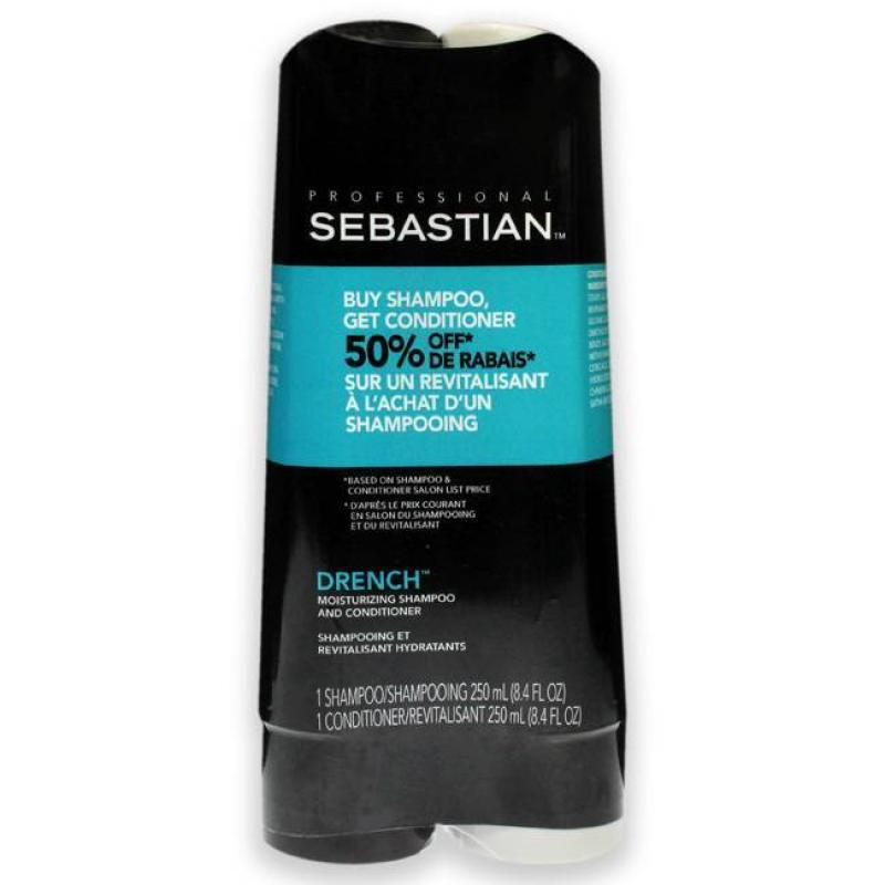 Drench Moisturizing Duo by Sebastian for Unisex - 2 Pc 8.4oz Shampoo, 8.4oz Conditioner