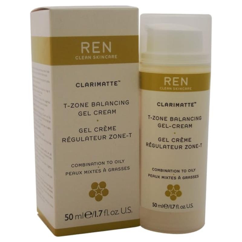 Clarimatte T-Zone Balancing Gel Cream - Combination To Oily Skin by REN for Unisex - 1.7 oz Gel &amp; Cream