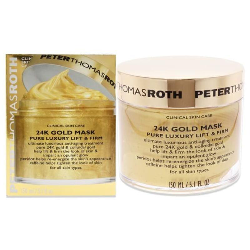 24K Gold Mask Pure Luxury Lift and Firm Mask by Peter Thomas Roth for Unisex - 5.1 oz Mask