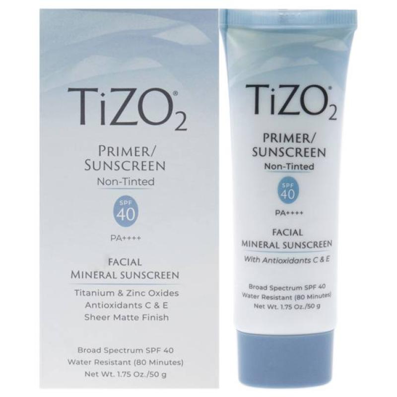 Tizo2 Facial Primer Non-tinted SPF 40 by Tizo for Unisex - 1.75 oz Sunscreen