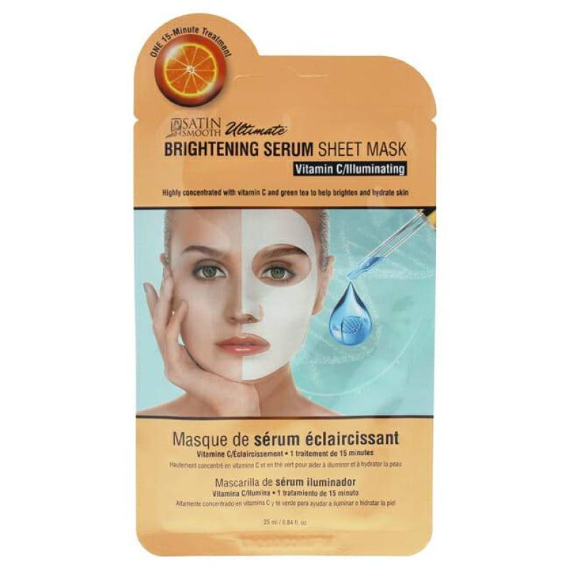 Brightening Serum Sheet Mask by Satin Smooth for Unisex - 0.84 oz Mask