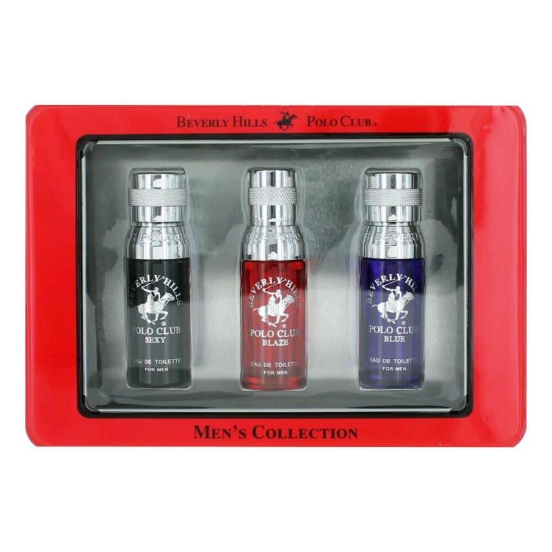 Bhpc Body Spray Collection By Beverly Hills Polo Club, 3 Piece Mini Variety Set For Men (Red New)