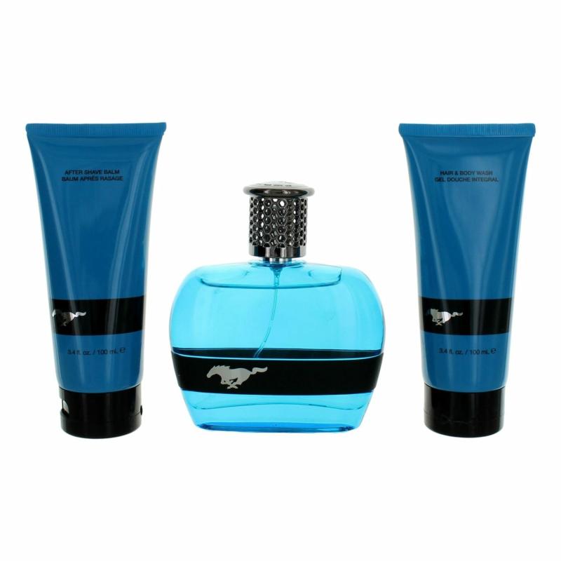 Mustang Blue By Mustang, 3 Piece Gift Set For Men