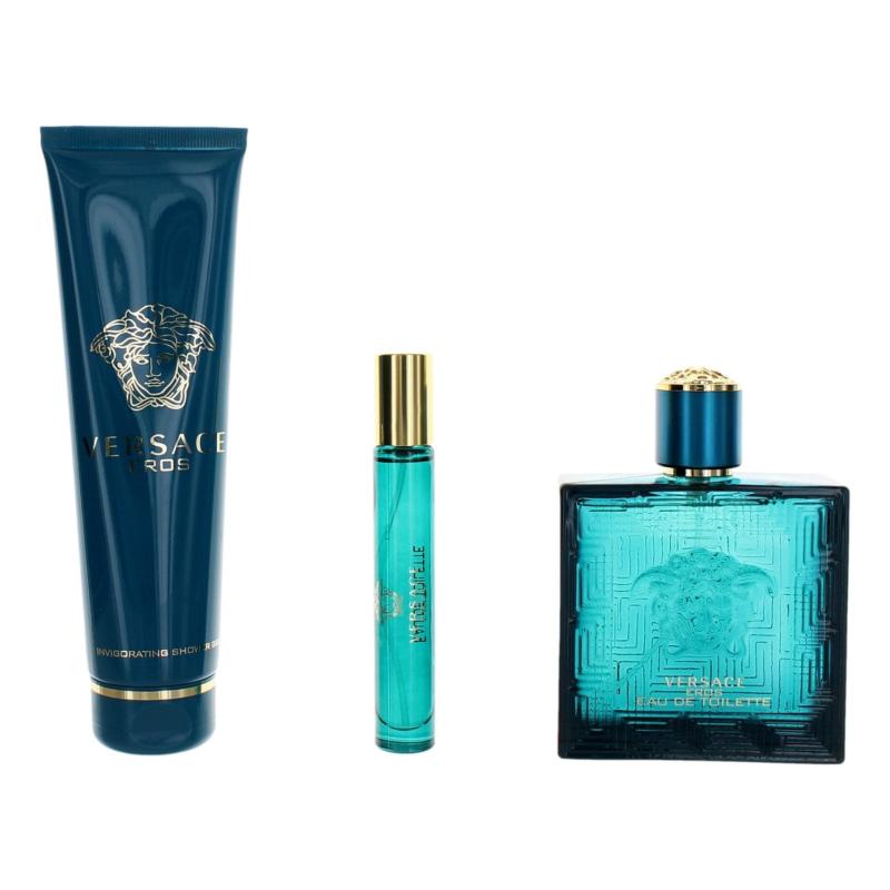 Eros By Versace, 3 Piece Gift Set For Men