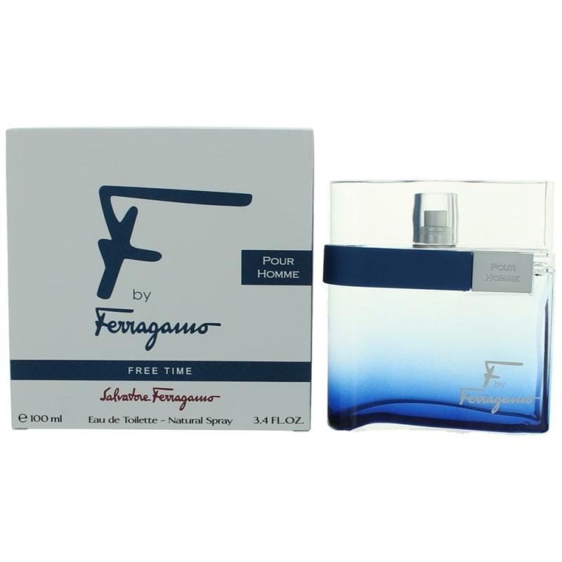 F Free Time By Salvatore Ferragamo, 3.4 Oz Eau De Toilette Spray For Men