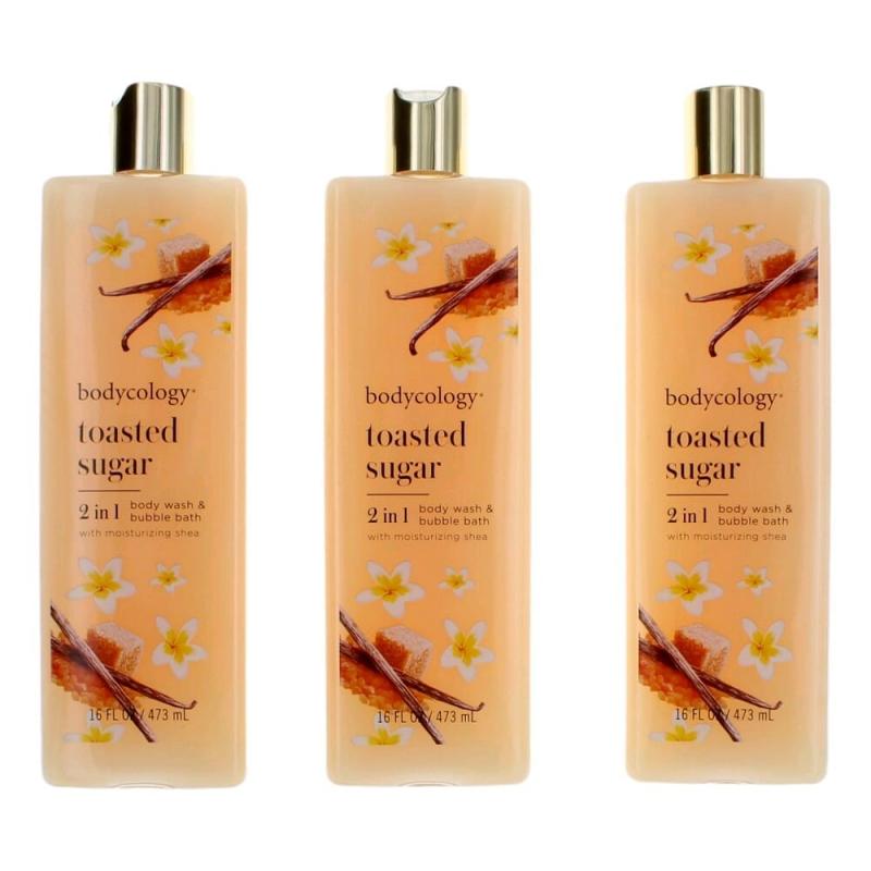 Toasted Sugar By Bodycology, 3 Pack 16 Oz 2 In 1 Body Wash &amp; Bubble Bath For Women