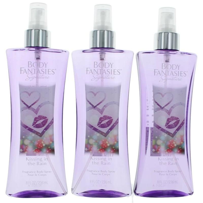 Kissing In The Rain By Body Fantasies, 3 Pack 8 Oz Fragrance Body Spray For Women