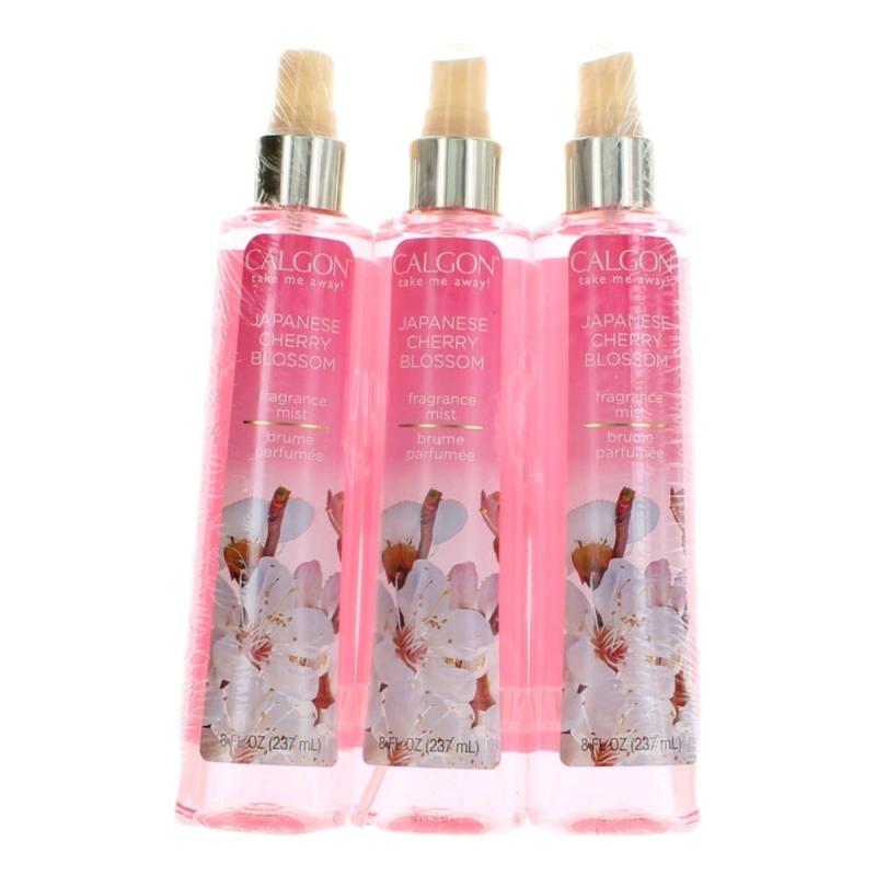 Calgon Japanese Cherry Blossom By Calgon, 3 Pack 8 Oz Fragrance Mist For Women