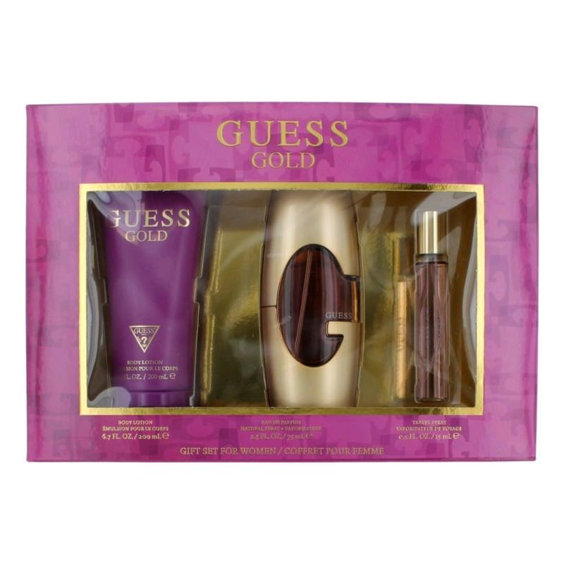 Guess Gold By Parlux, 3 Piece Gift Set For Women