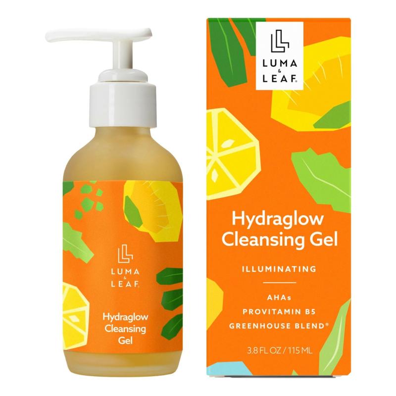 Luma &amp; Leaf Hydraglow Cleansing Gel By Luma &amp; Leaf, 3.8 Oz Hyaluronic Acid + Aha Gel Cleanser