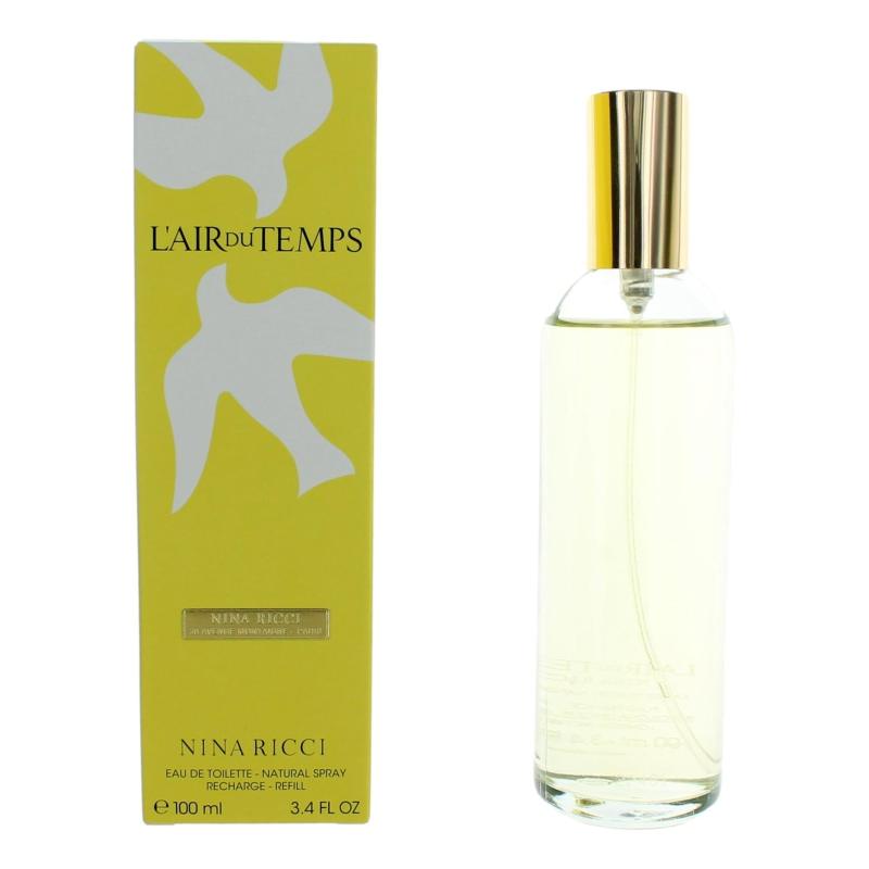 L'Air Du Temps By Nina Ricci, 3.4 Oz Eau De Toilette Refillable Spray For Women